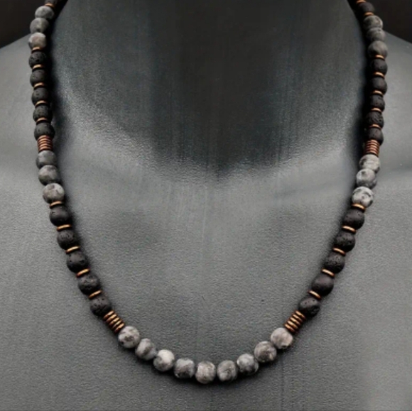 Beads Men's Necklace - Picture 2 of 4